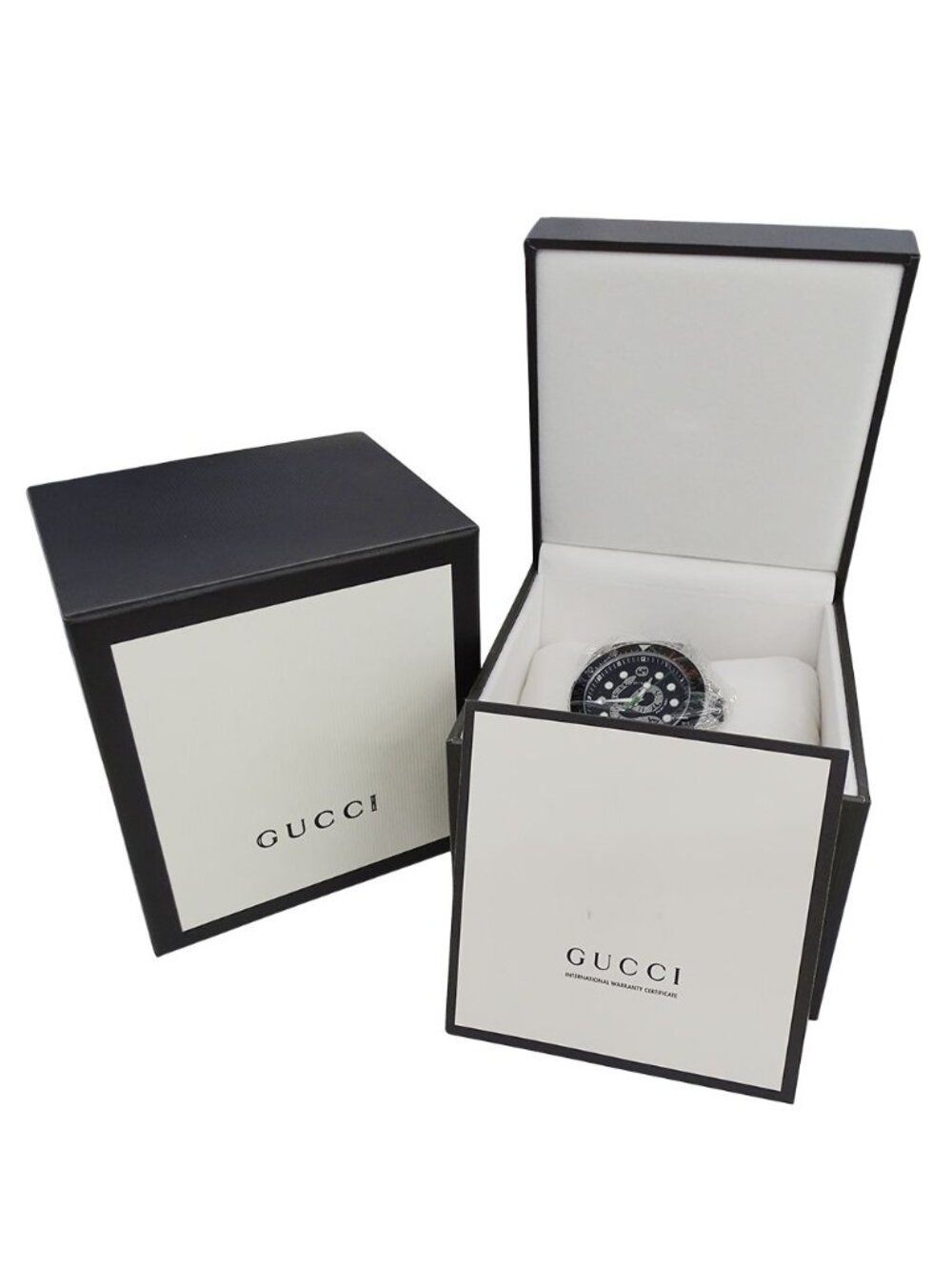 Gucci Watch Dive Snake Date Quartz Stainless Steel Rubber 136.2 Black Polished - Picture 8 of 13